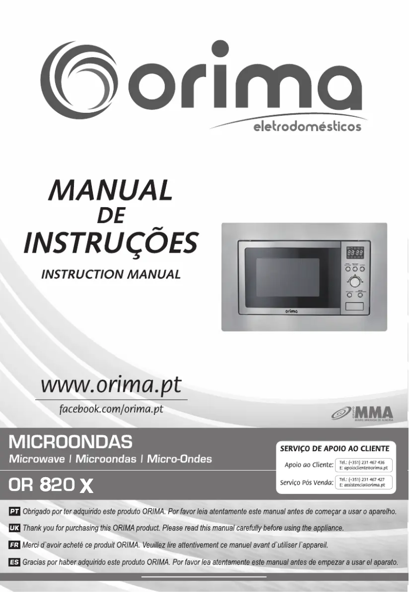 Page n°1 - Manuel utilisateur Orima OR-820-X