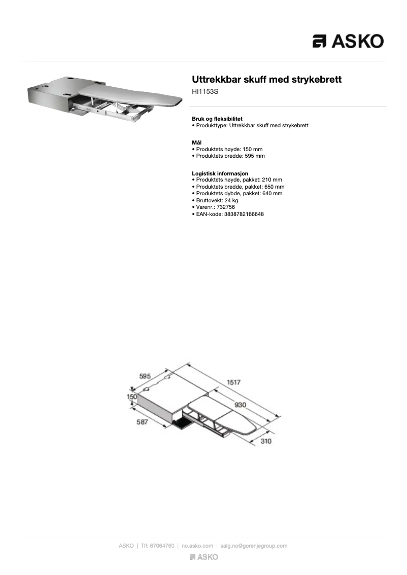 Page 1 de la notice Manuel utilisateur Asko HI1153S