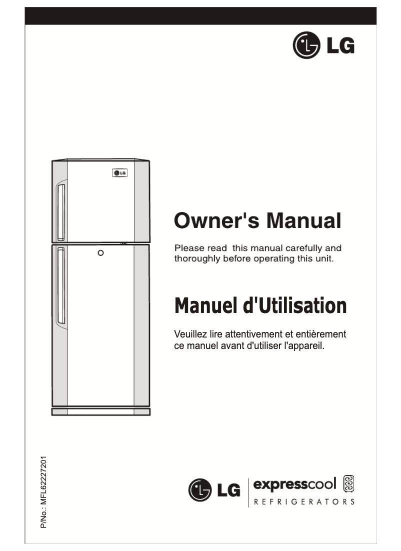 Page 1 de la notice Manuel utilisateur LG GR-B306VPX