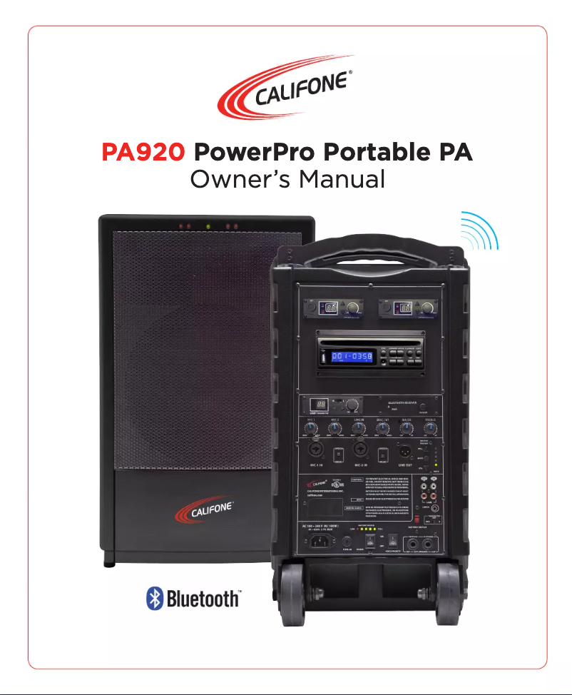 Image de la première page du manuel de l'appareil PowerPro PA920