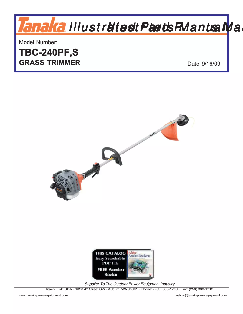 Page n°1 - Manuel utilisateur Tanaka TBC-240PF