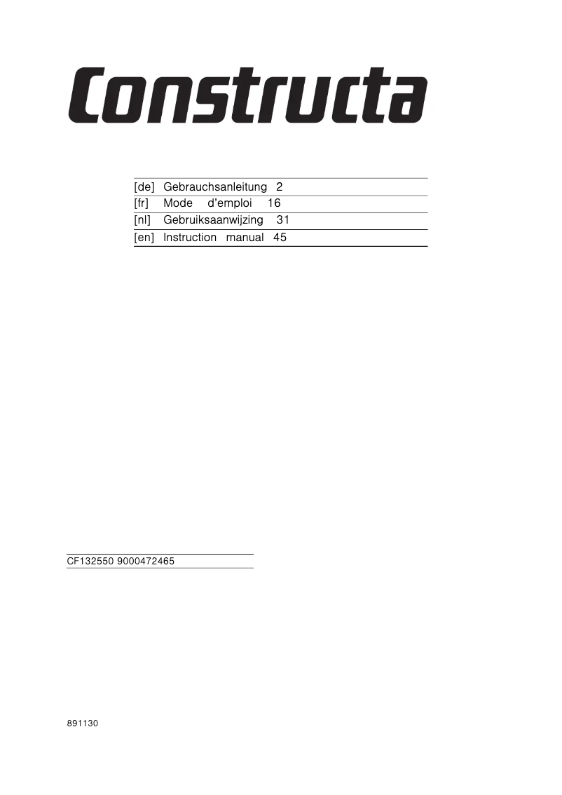Page n°1 - Mode d'emploi Constructa CF132550