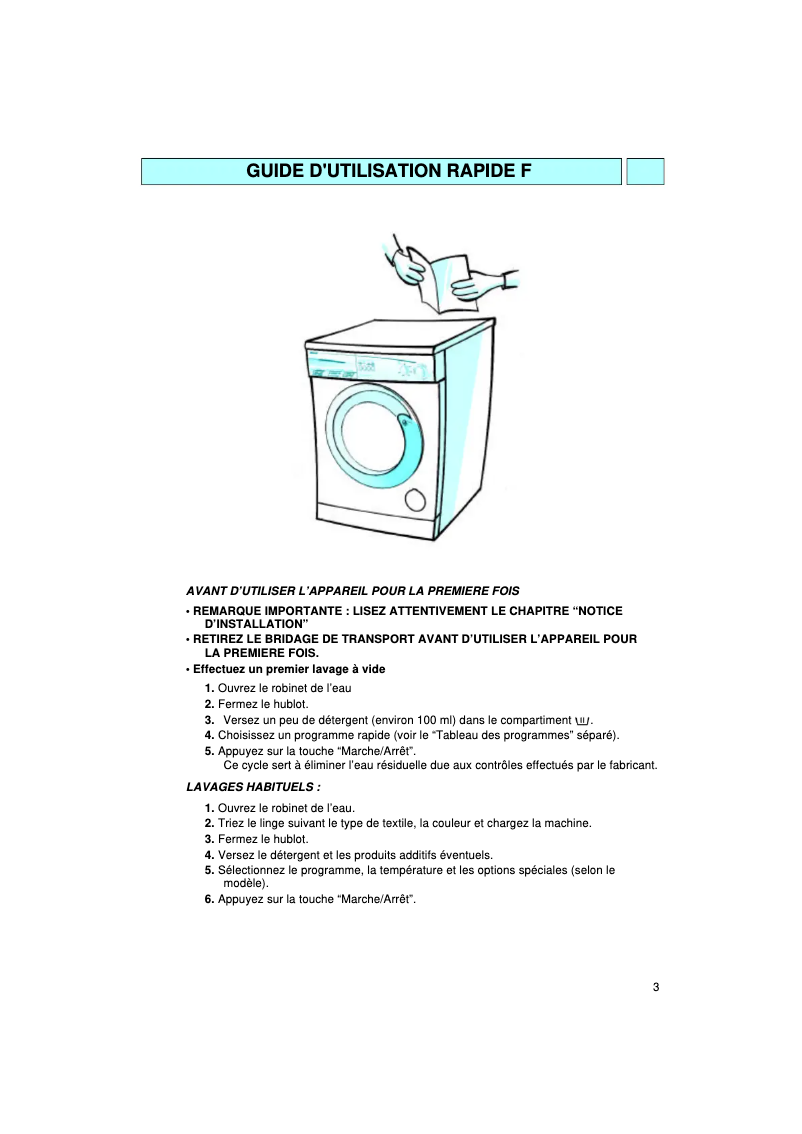 Image de la première page du manuel de l'appareil MIA 6000
