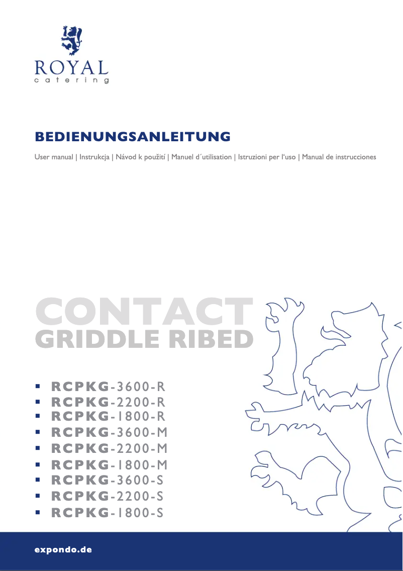 Page n°1 - Manuel utilisateur Royal Catering RCPKG-3600-R