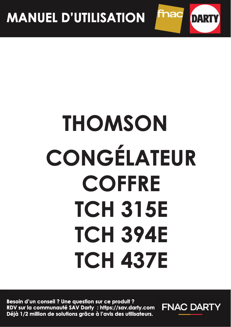 Page n°1 - Manuel utilisateur Thomson TCH437E