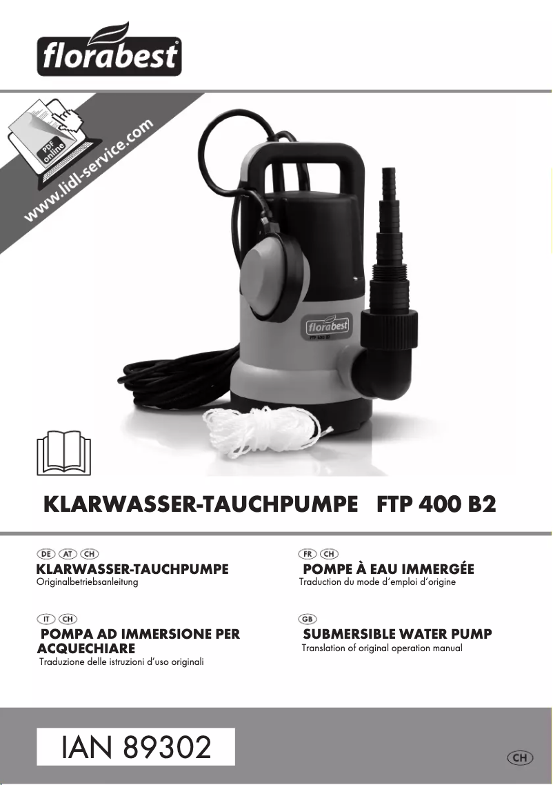 Page 1 de la notice Manuel utilisateur Florabest FTP 400 B2