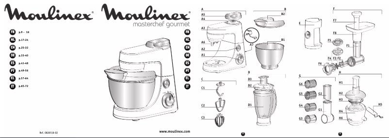 Image de la première page du manuel de l'appareil Masterchef Gourmet QA404