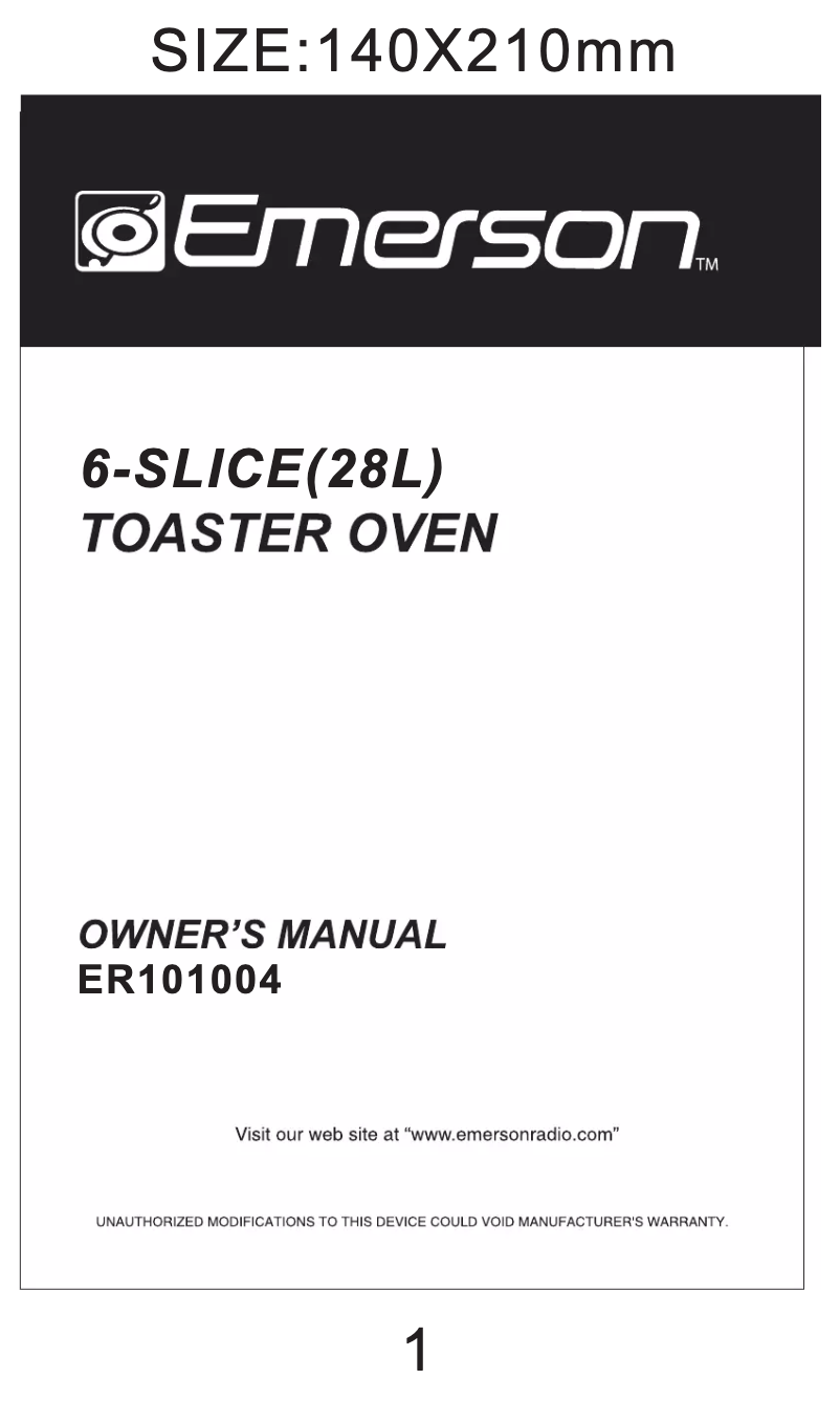 Page 1 de la notice Manuel utilisateur Emerson Radio ER101004