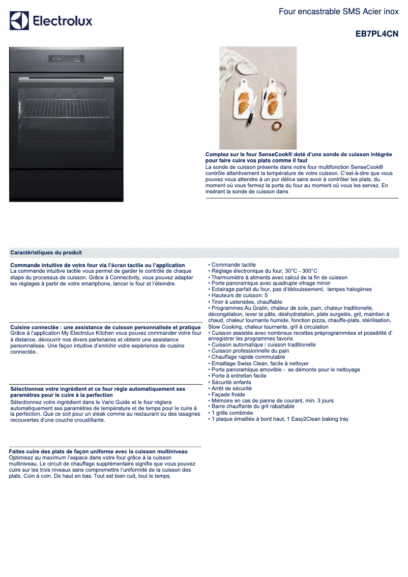 Page n°1 - Fiche technique Electrolux EB7PL4CN