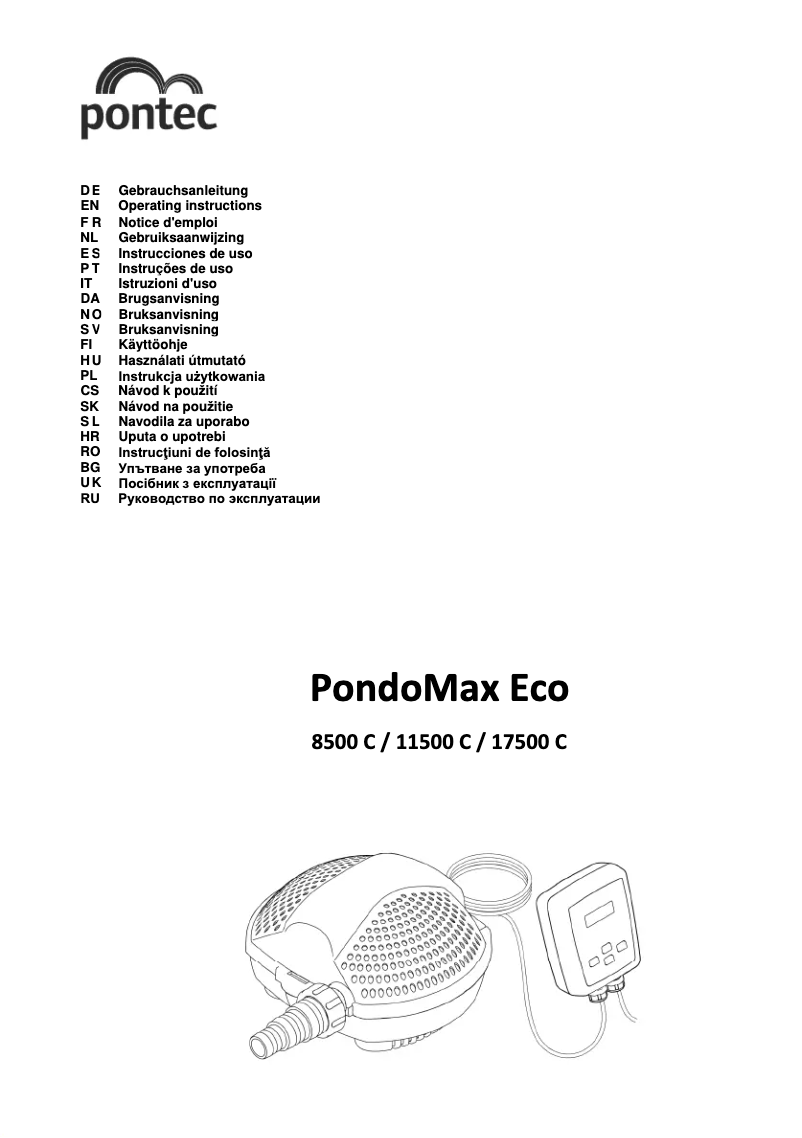 Image de la première page du manuel de l'appareil PondoMax Eco 17500 C