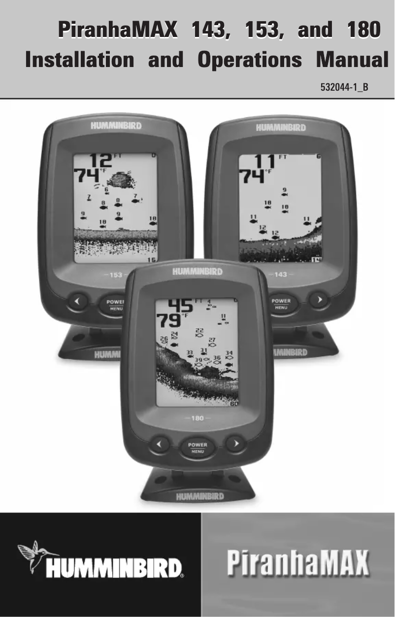 Page 1 de la notice Manuel utilisateur Humminbird PiranhaMax 143