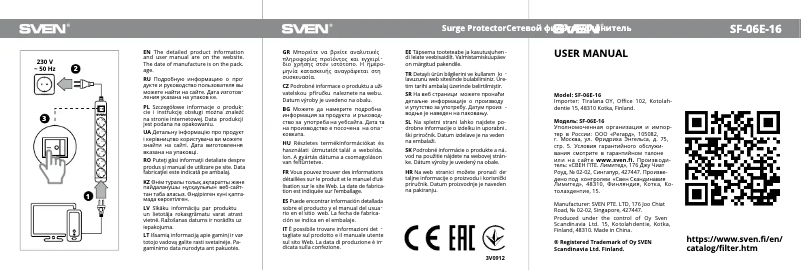 Página 1 del manual Manual de usuario Sven SF-06E-16