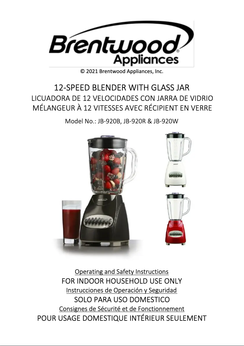 Página 1 del manual Manual de usuario Brentwood JB-920B