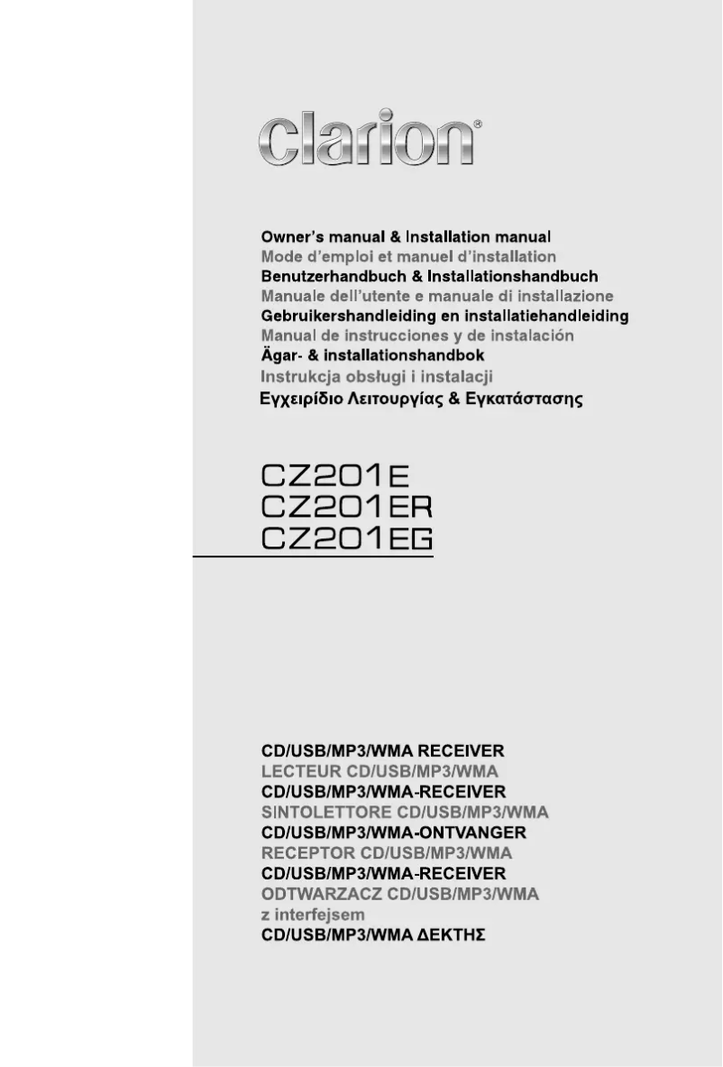 Page 1 de la notice Manuel utilisateur Clarion CZ201EG