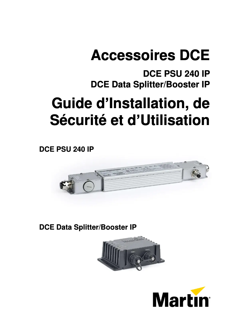 Page 1 de la notice Instructions de sécurité Martin DCE Data Splitter/Booster IP