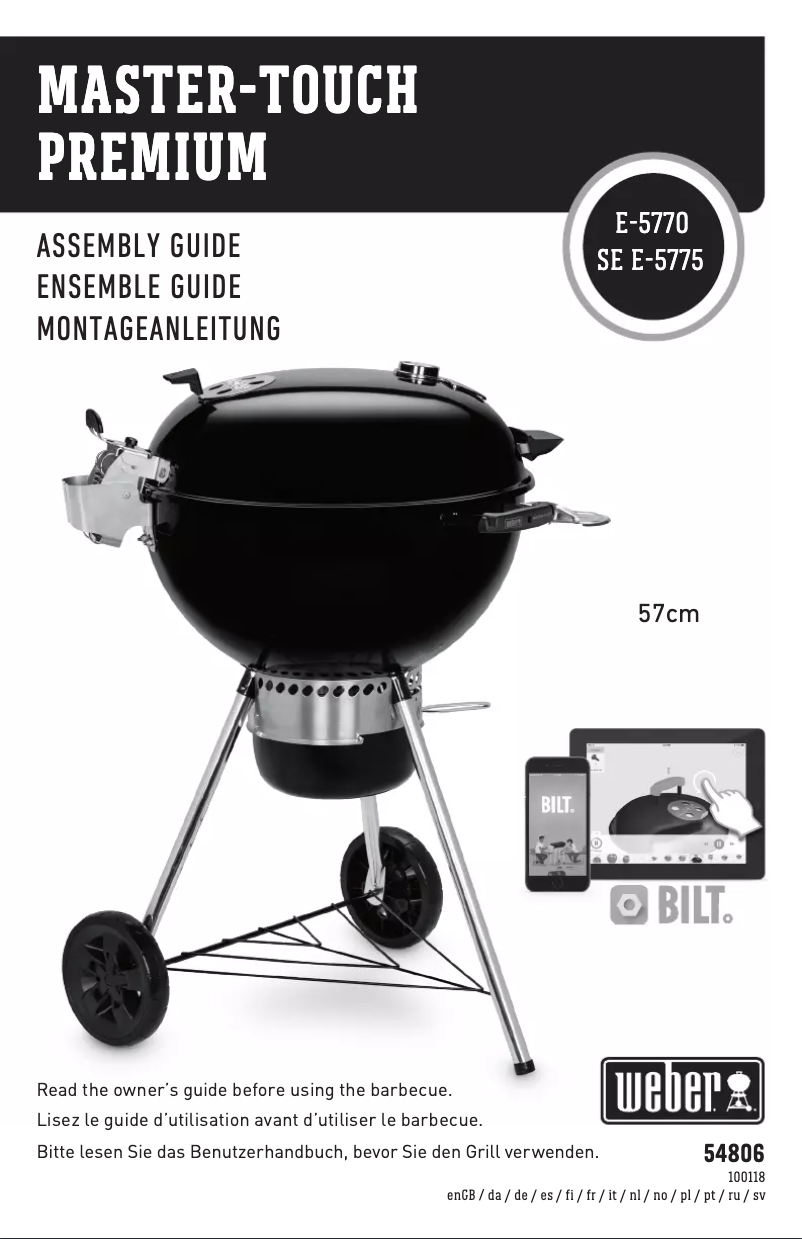 Page n°1 - Manuel utilisateur Weber Master Touch Premium SE E-5775