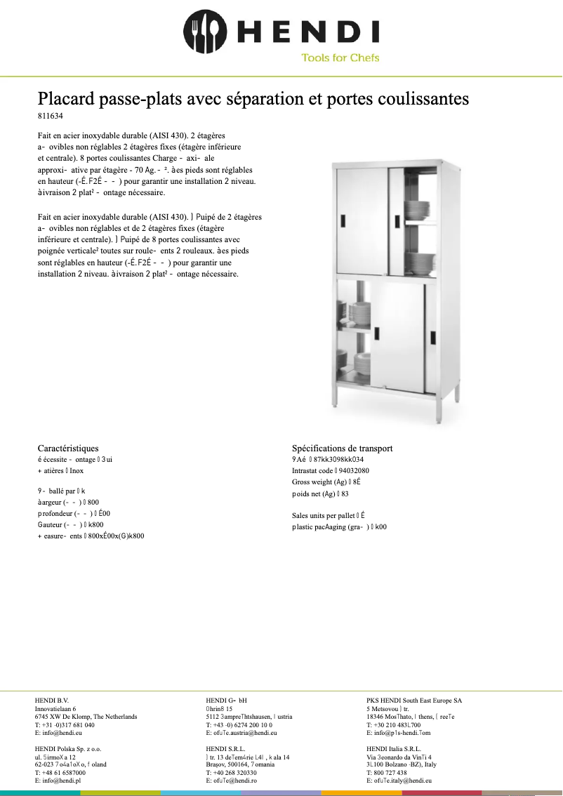 Page n°1 - Manuel utilisateur Hendi 811634