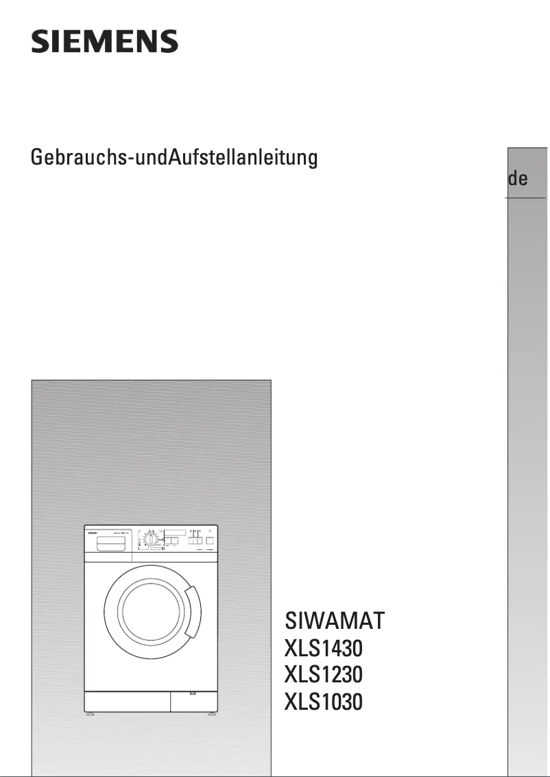 Page n°1 - Manuel utilisateur Siemens WXLS1030