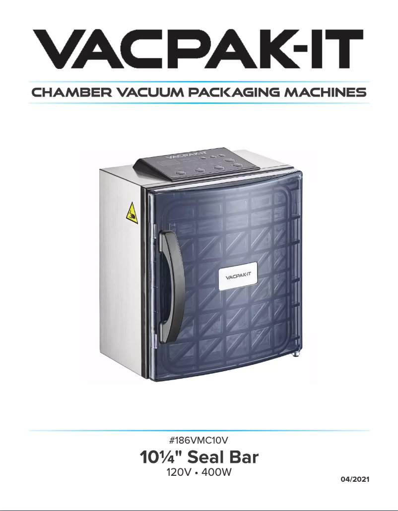 Page n°1 - Manuel utilisateur VacPak-It VMC10V