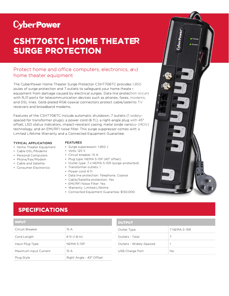 Page 1 de la notice Manuel utilisateur CyberPower Home Theater CSHT706TC