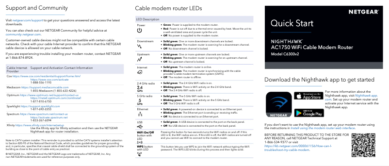 Page 1 de la notice Guide d'installation Netgear C6300v2