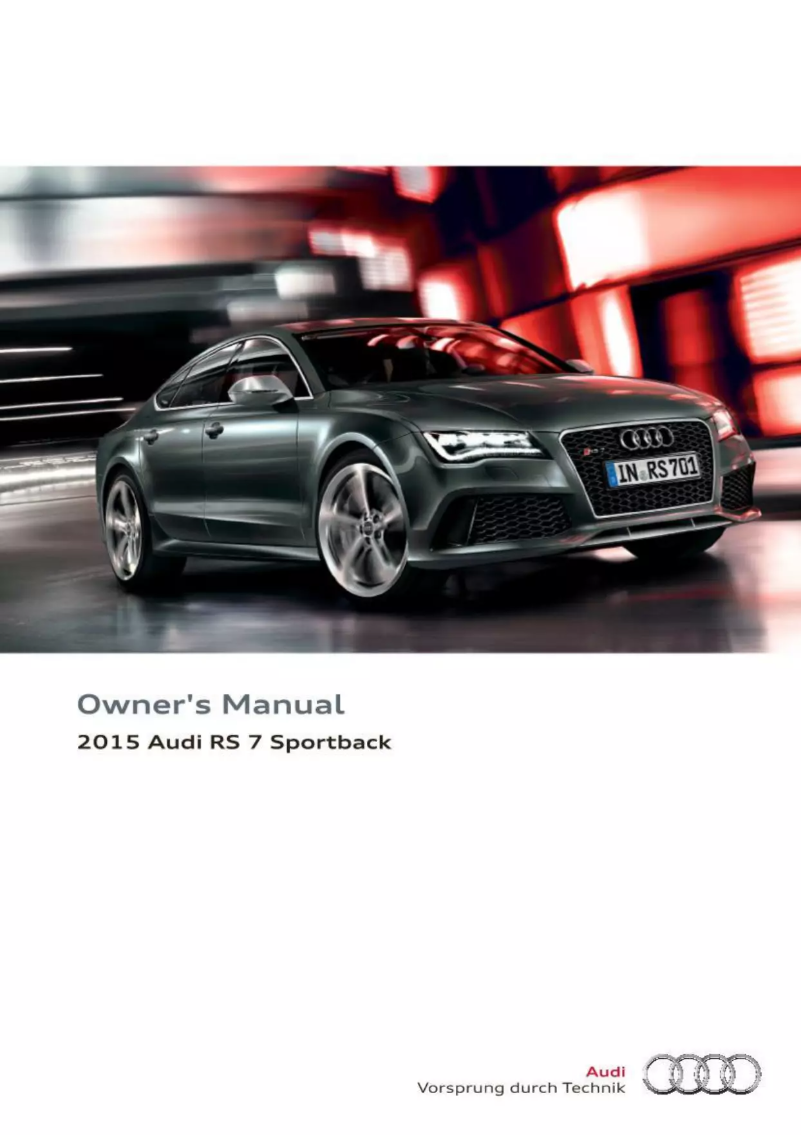 Page 1 de la notice Manuel utilisateur Audi RS7 Sportback (2015)