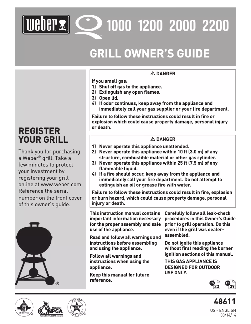 Page n°1 - Instructions / montage Weber Q1000