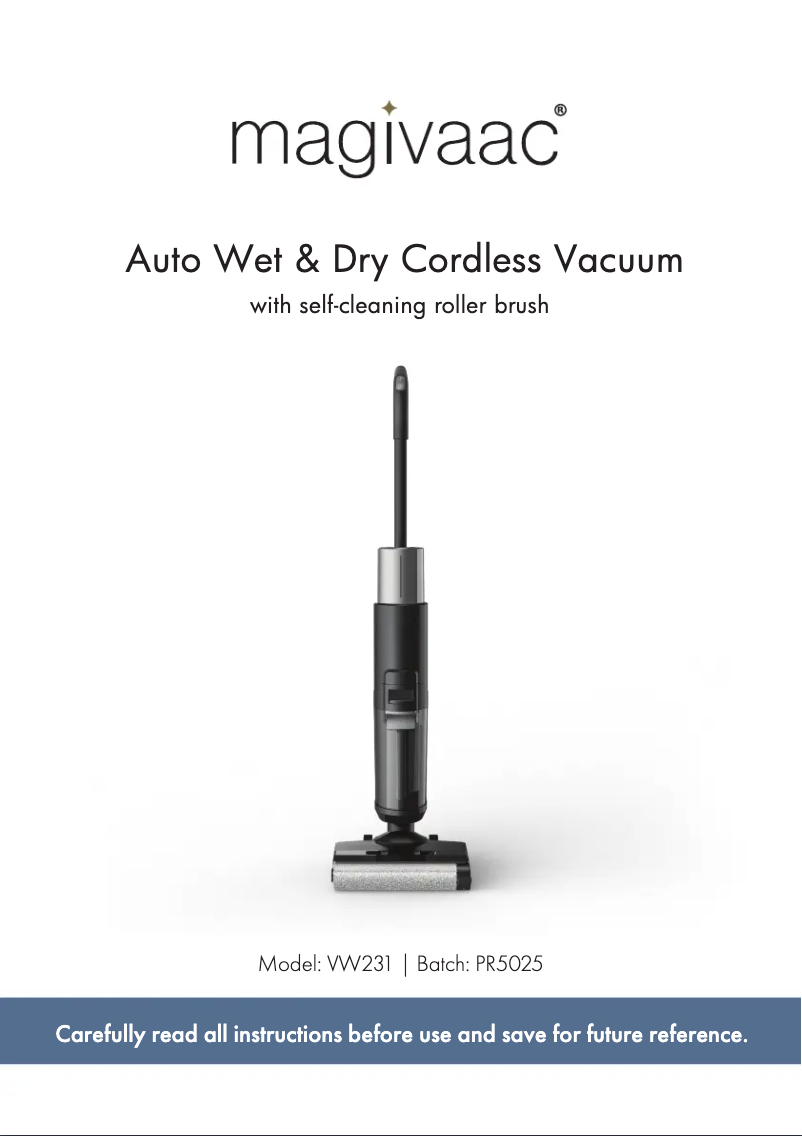 Page 1 de la notice Manuel utilisateur Magivaac VW231