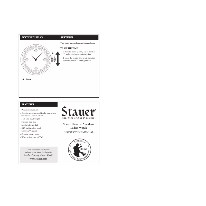 Page n°1 - Manuel utilisateur Stauer 31525