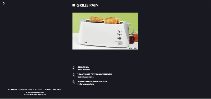 Image de la première page du manuel de l'appareil KH 1550