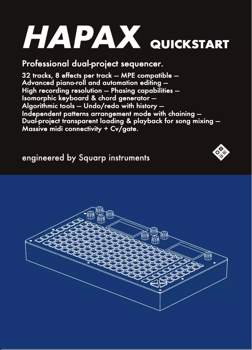 Page 1 de la notice Manuel utilisateur Squarp Instruments Hapax