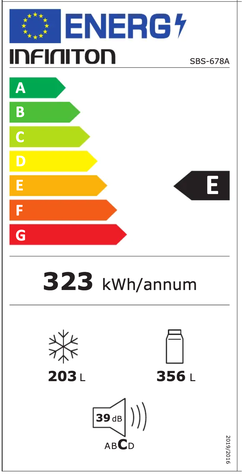 Page n°1 - Label énergétique Infiniton SBS-678A