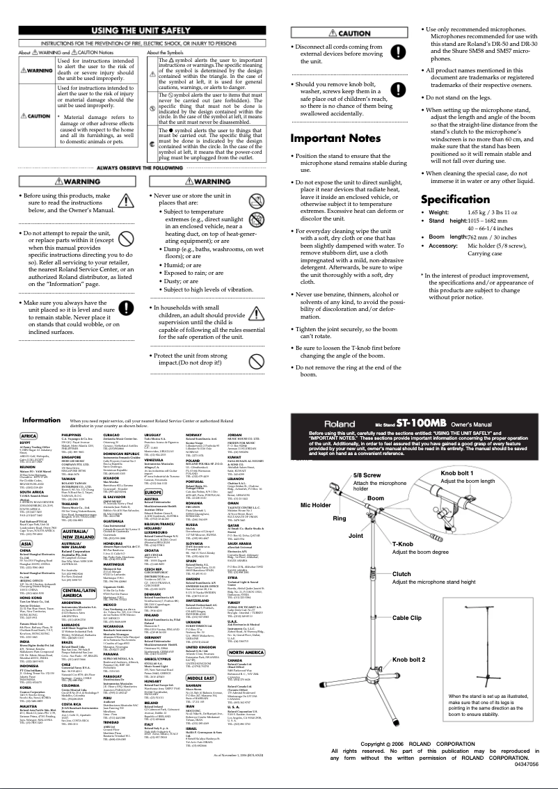 Image de la première page du manuel de l'appareil ST-100MB