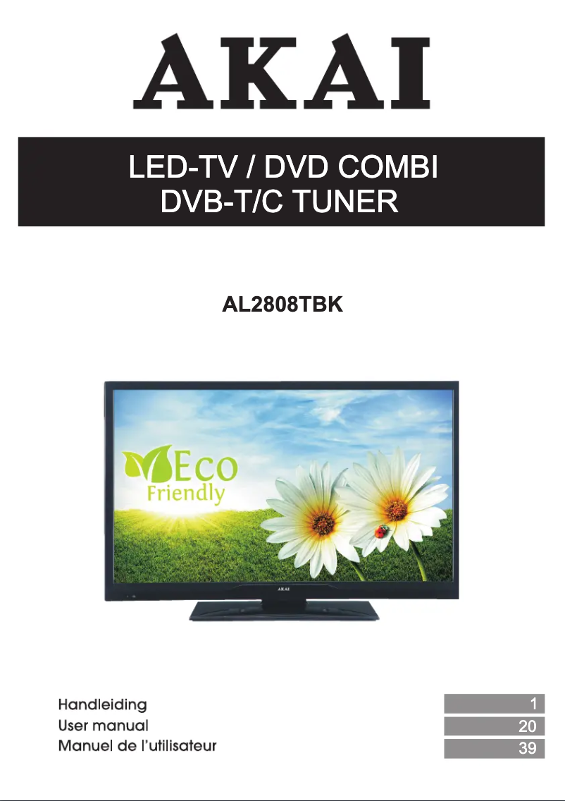 Page n°1 - Manuel utilisateur AKAI AL2808TBK