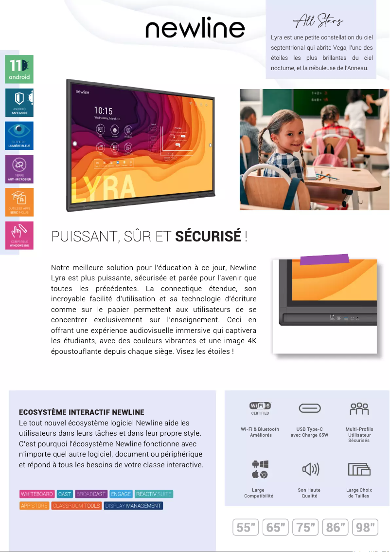 Page n°1 - Fiche technique Newline Lyra
