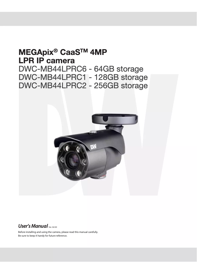 Page 1 de la notice Manuel utilisateur Digital Watchdog MegaPix CaaS DWC-MB44LPRC2