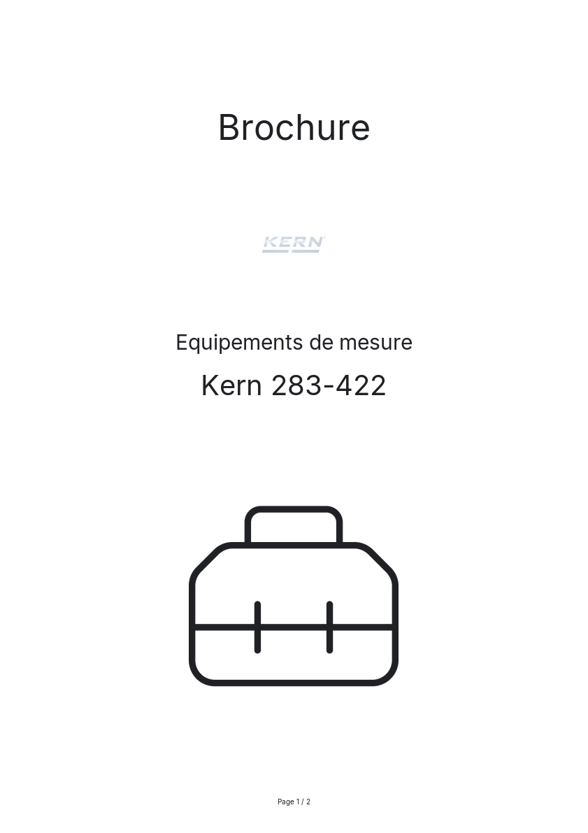 Page n°1 - Brochure Kern 283-422