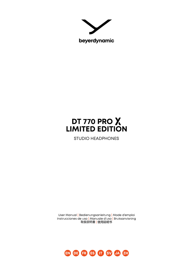 Image de la première page du manuel de l'appareil DT 770 PRO X Limited Edition