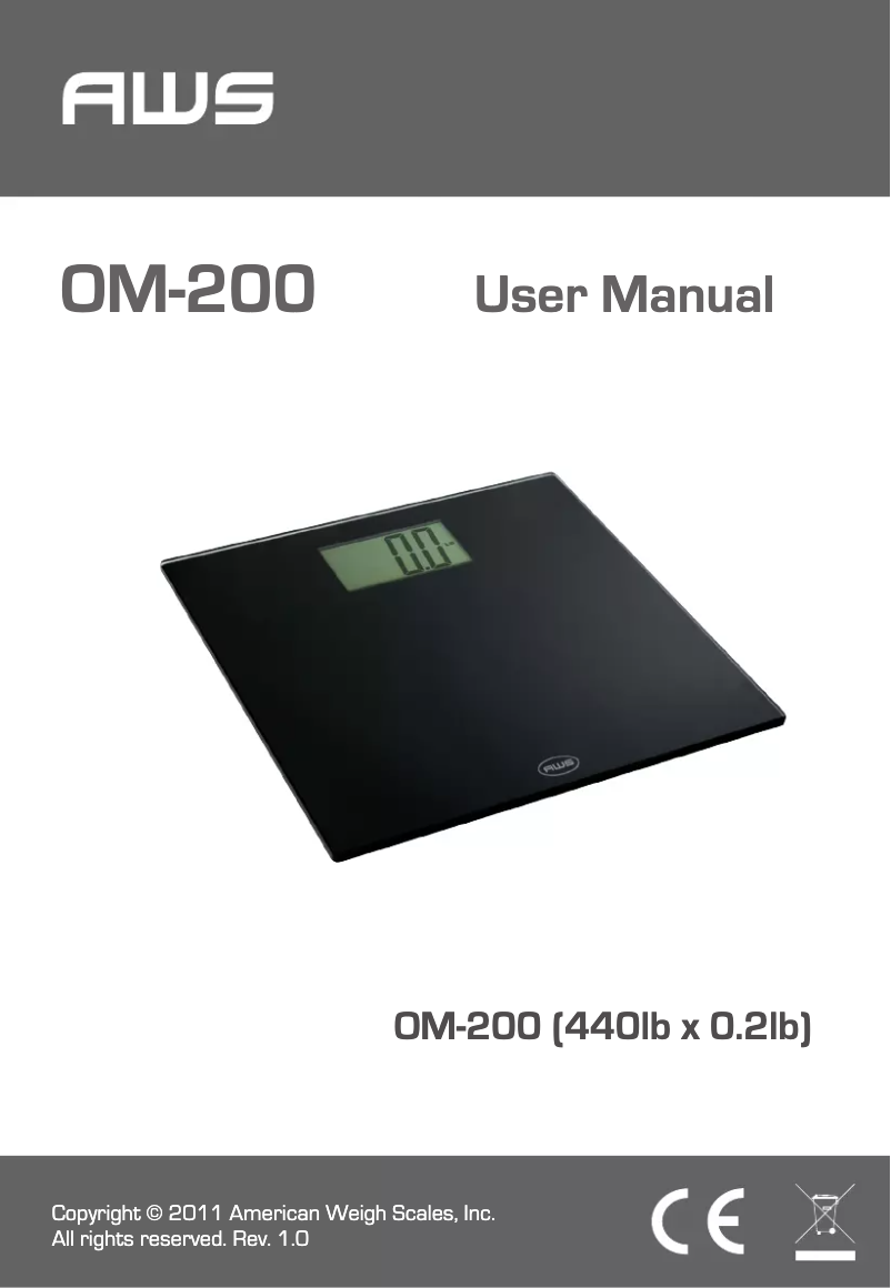 Page n°1 - Manuel utilisateur American Weigh Scales OM-200