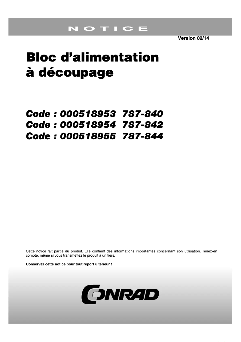 Page 1 of the manual User Manual Wago 787-844