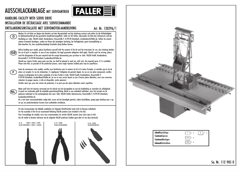 Page n°1 - Manuel utilisateur Faller 120296