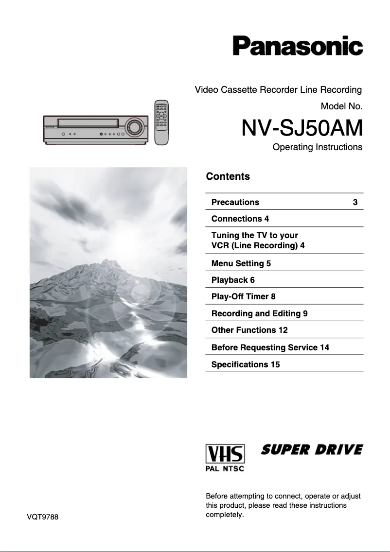 Page n°1 - Manuel utilisateur Panasonic NV-SJ50AM