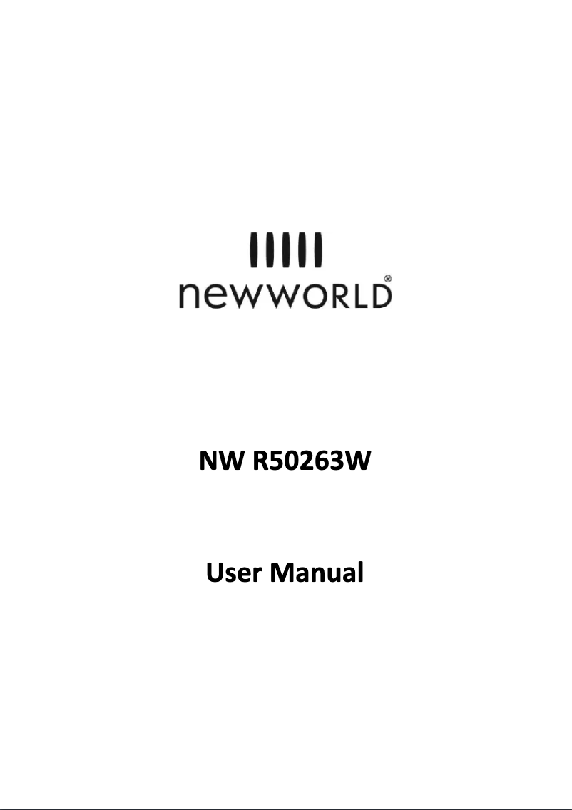 Image de la première page du manuel de l'appareil NWR50263W