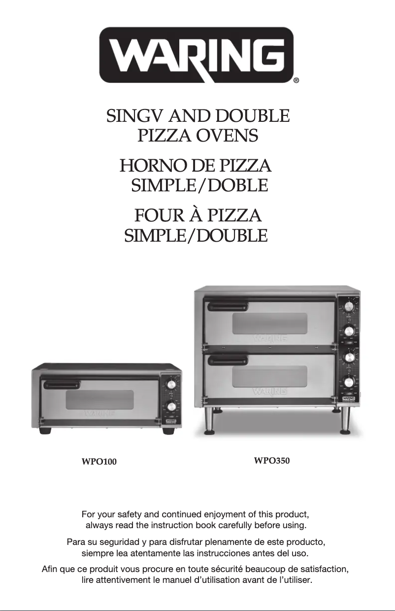 Página 1 del manual Manual de usuario Waring Commercial WPO100