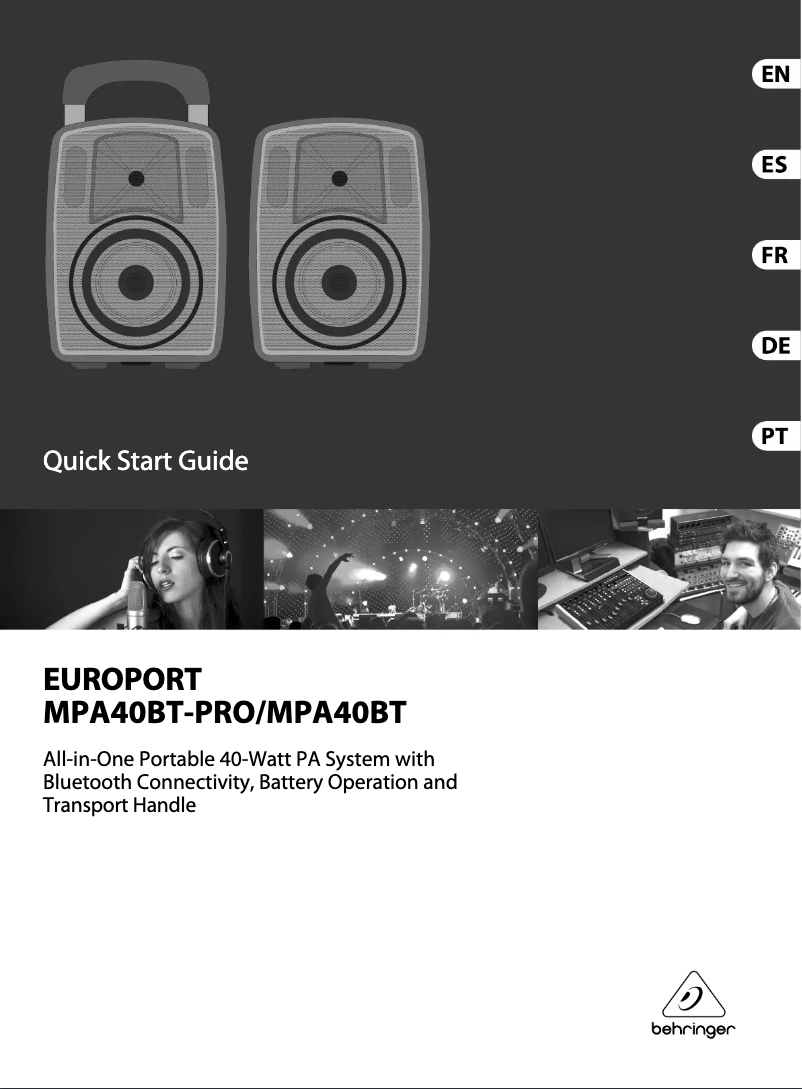 Page n°1 - Manuel utilisateur Behringer Europort MPA40BT-PRO