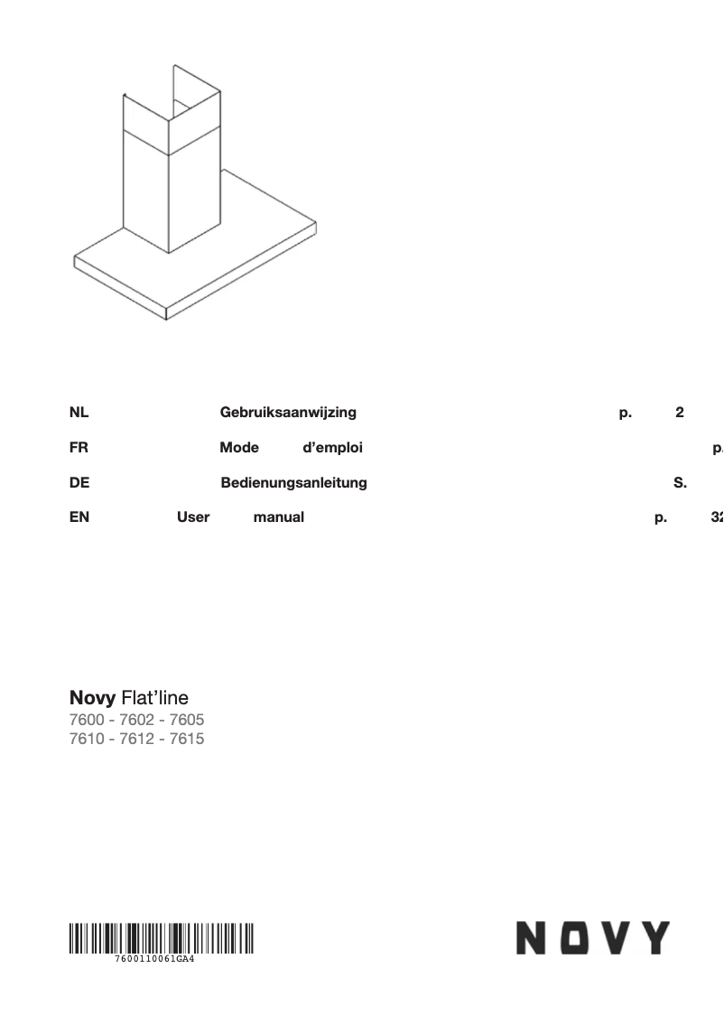 Page n°1 - Manuel utilisateur Novy Flat’line 7610