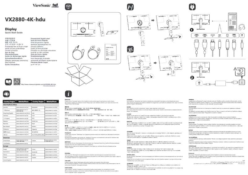 Página 1 del manual Guía de inicio rápido Viewsonic VX2880-4K-hdu