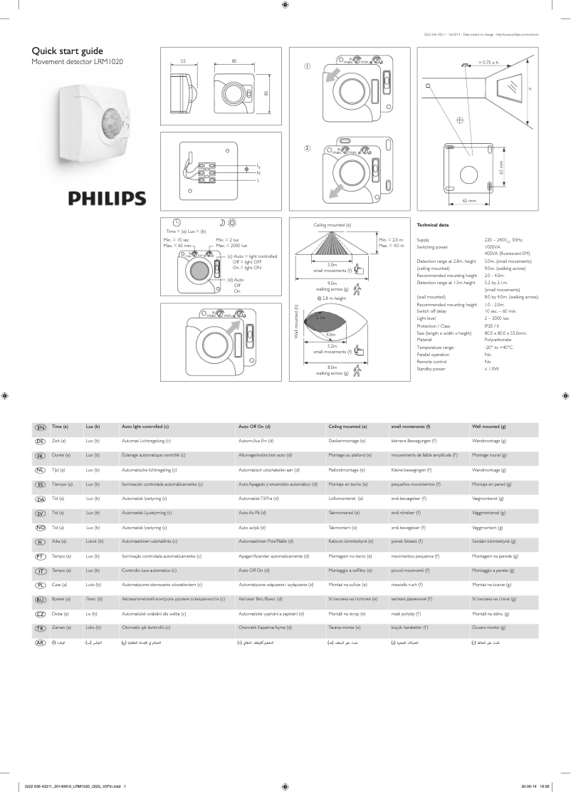 Page n°1 - Manuel utilisateur Philips LRM1020 OS mov det corridor