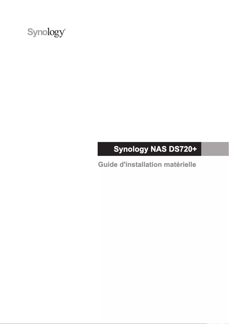 Page 1 de la notice Manuel utilisateur Synology DiskStation DS720+