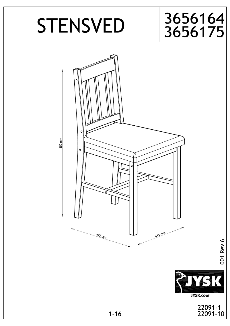 Page n°1 - Manuel utilisateur JYSK Stensved
